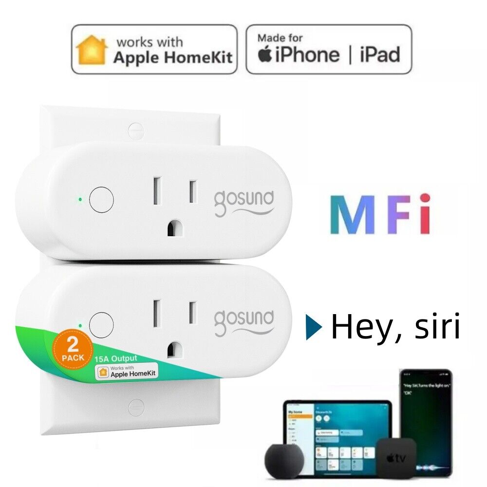 Gosund WiFi Alexa Google Mini Smart Plug 2 Packs Homekit Ecosystem For iPhone