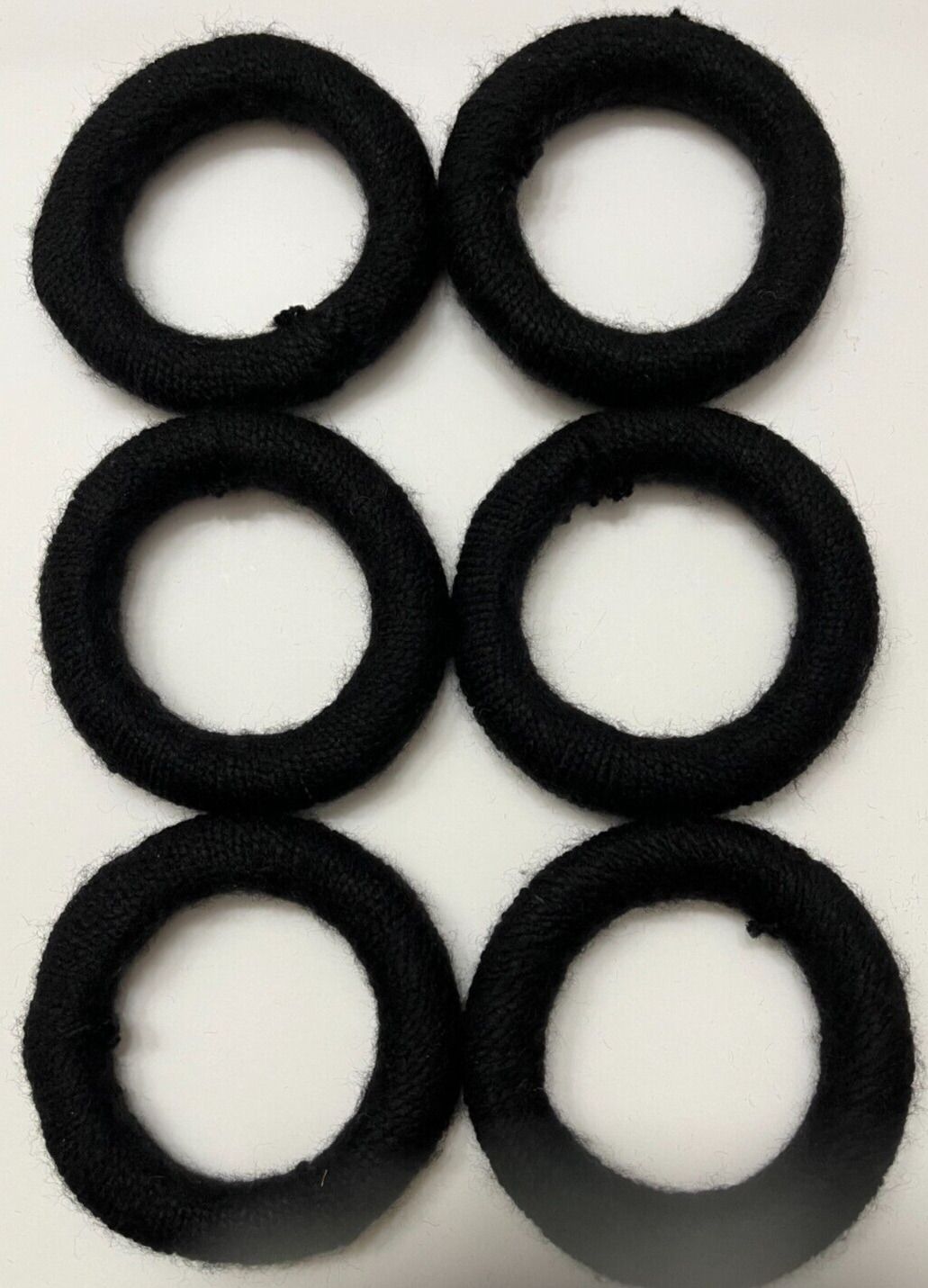 6 Mata Ortiz Pottery Olla Rings Hand Made Mexican Clay Black Yarn Display 4 Inch