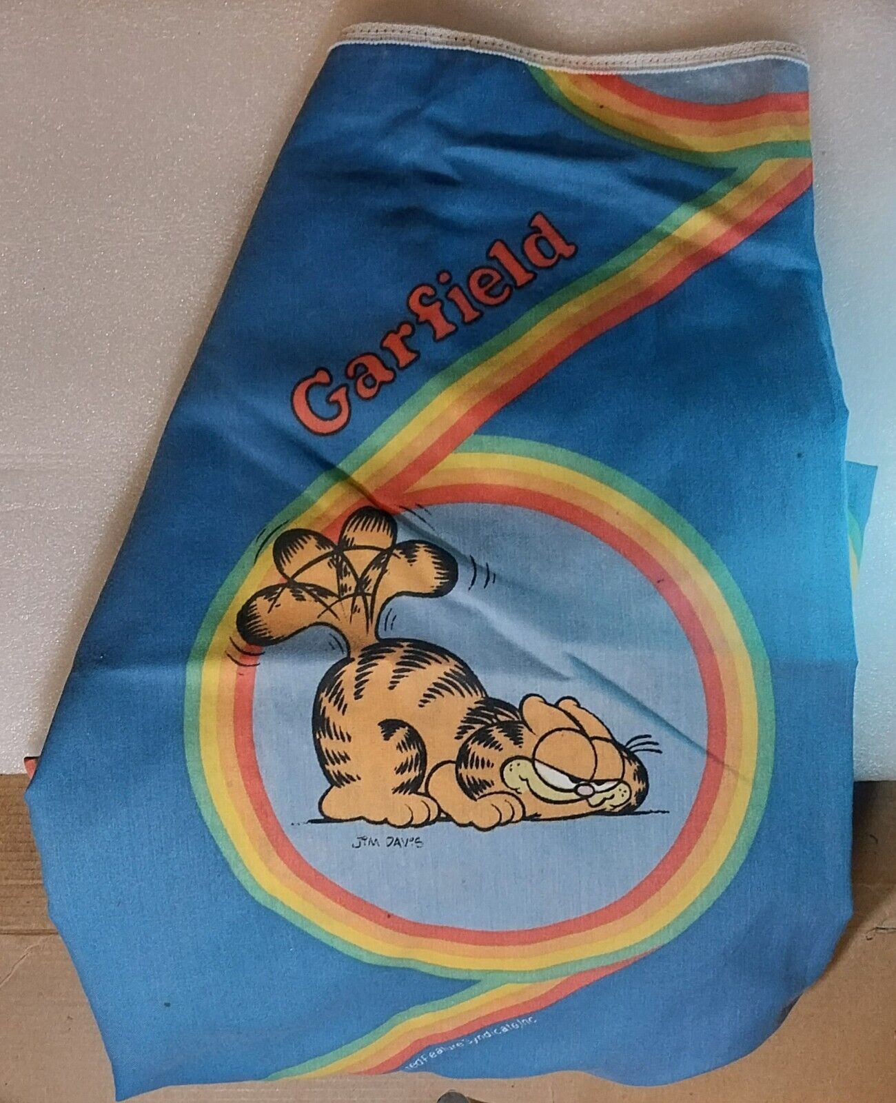 Garfield Sheet Twin Size American Lifestyle Fitted 1978 Rainbow Davis