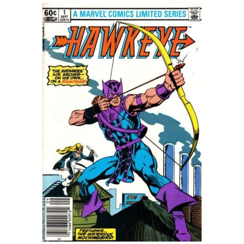 Hawkeye #1 Newsstand 1983 series Marvel comics VF minus [k'