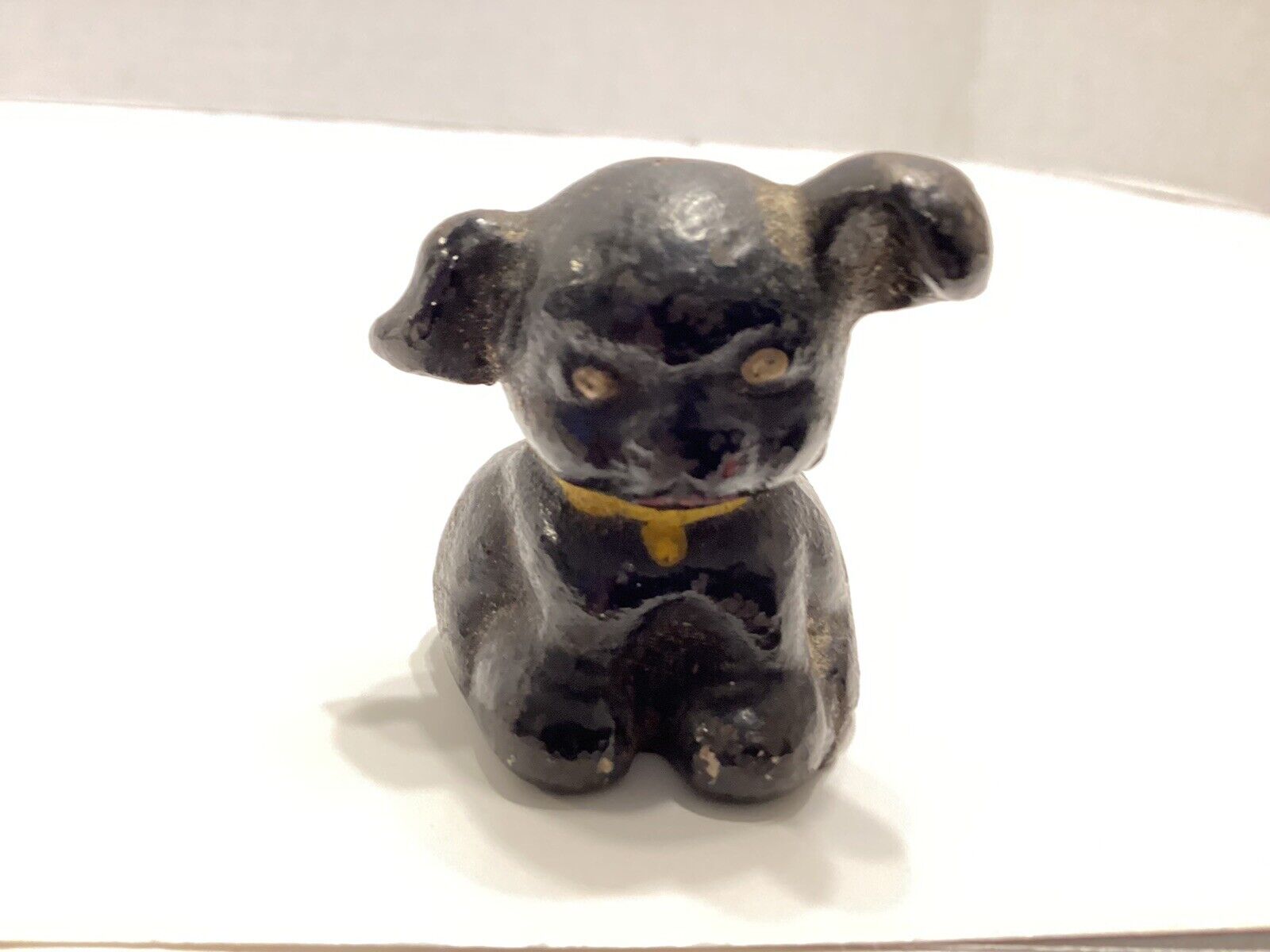 Antique Cast Iron Figurine Paperweight Miniature Dog Puppy
