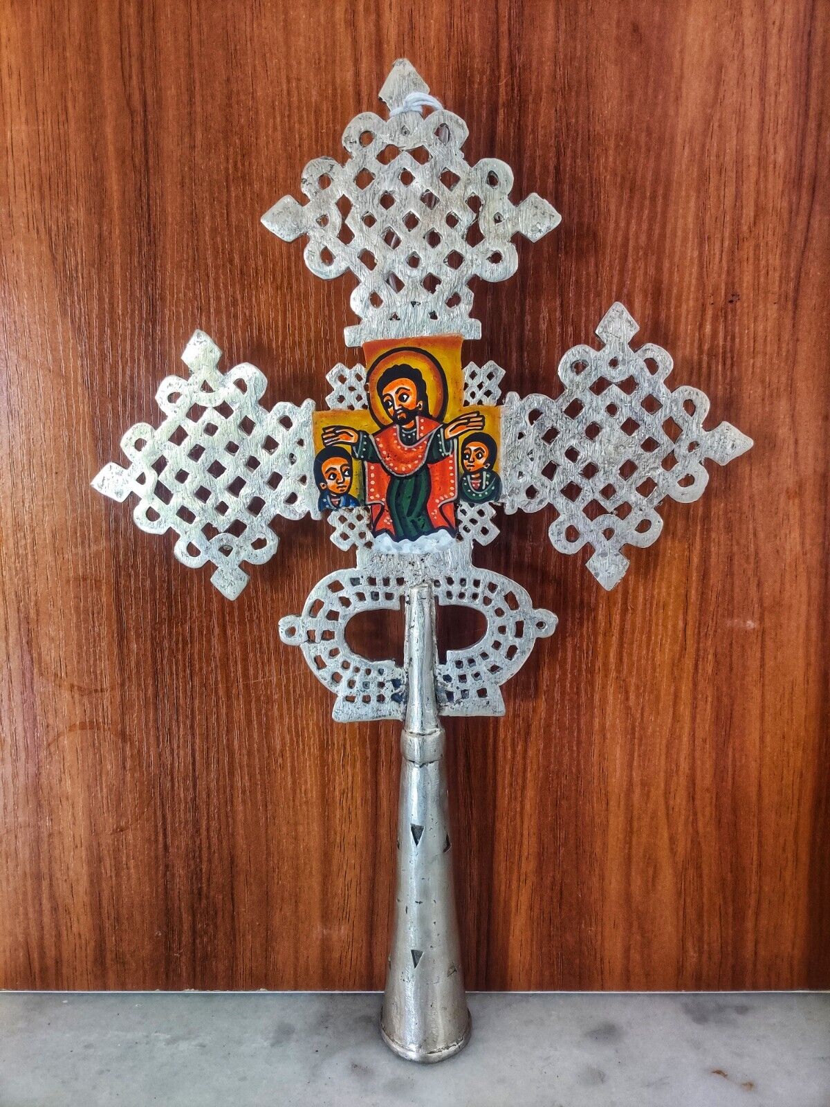 Ethiopian Orthodox Coptic Processional Cross Jesus Saint George African Art