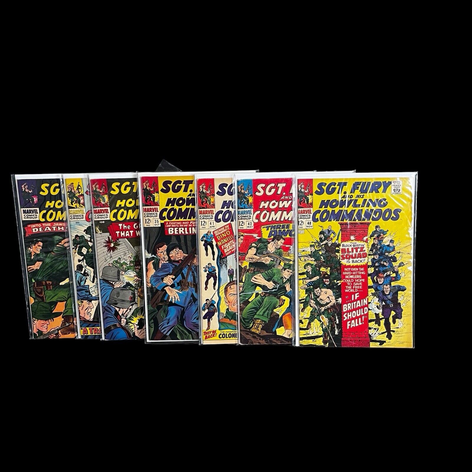 SGT. Fury And His Howling Commandos Comic Lot of 7 Silver Age Marvel 1965-1974