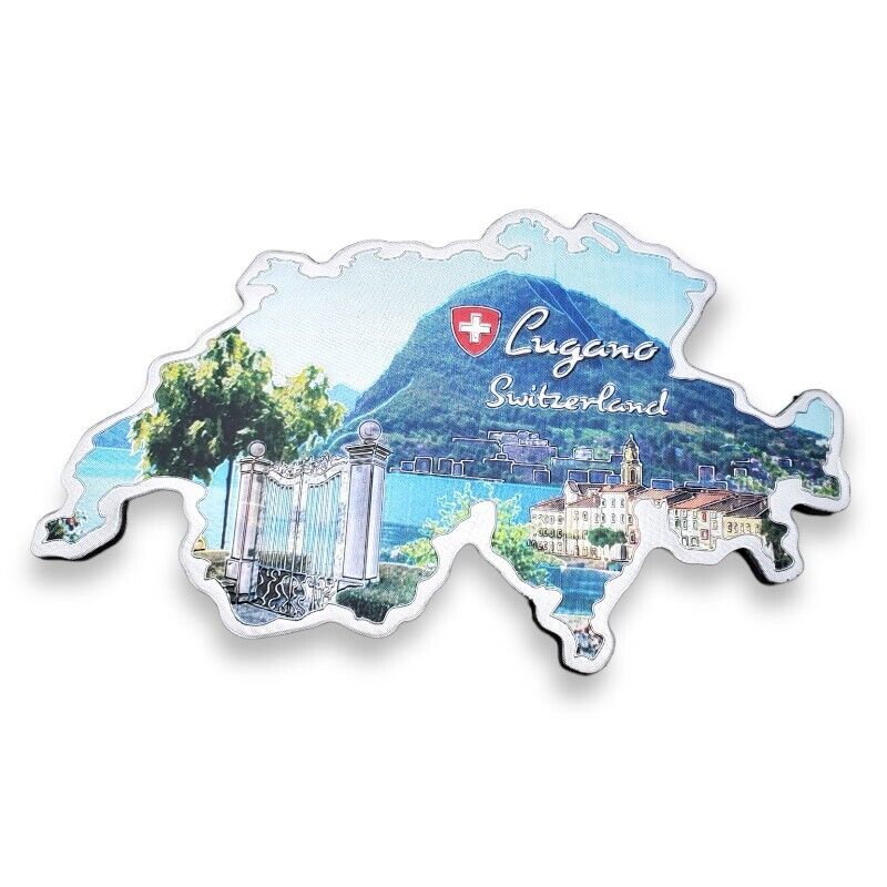 Lugano Switzerland Refrigerator Soft Flexible Magnet Travel Tourist Souvenirs