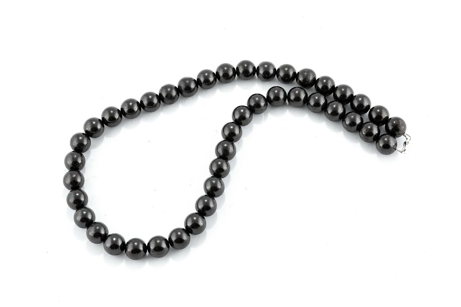 Shungite Necklace Night 12 mm beads rare mineral EMF protection 19inch