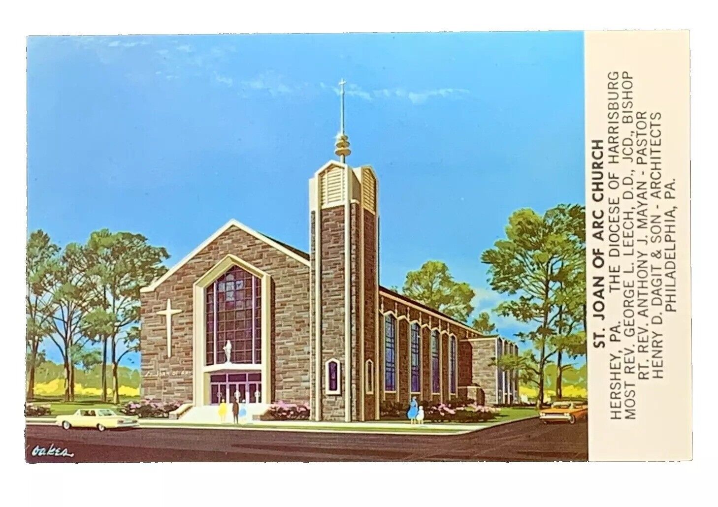 St Joan of Arc Church Hershey Pennsylvania Postcard Unposted