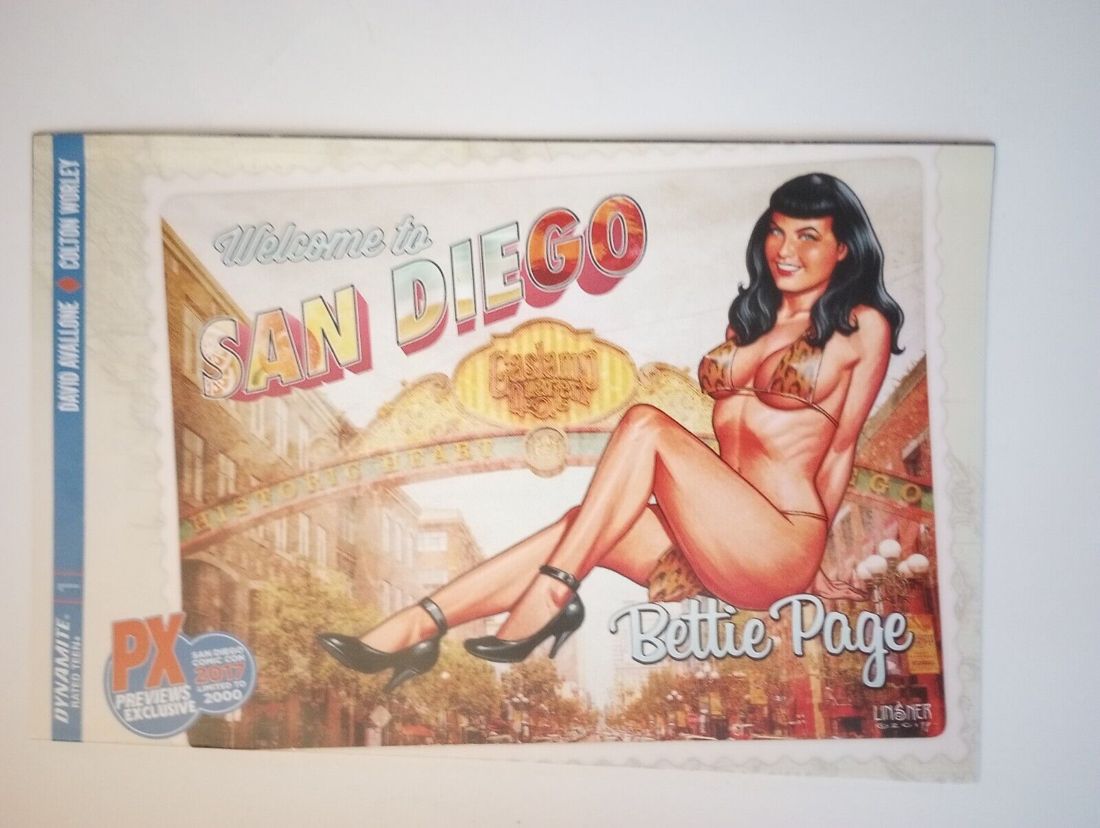 Bettie Page #1 9.0 VF/NM Linsner Variant Cover SDCC 2017 B Rare Comic Book 