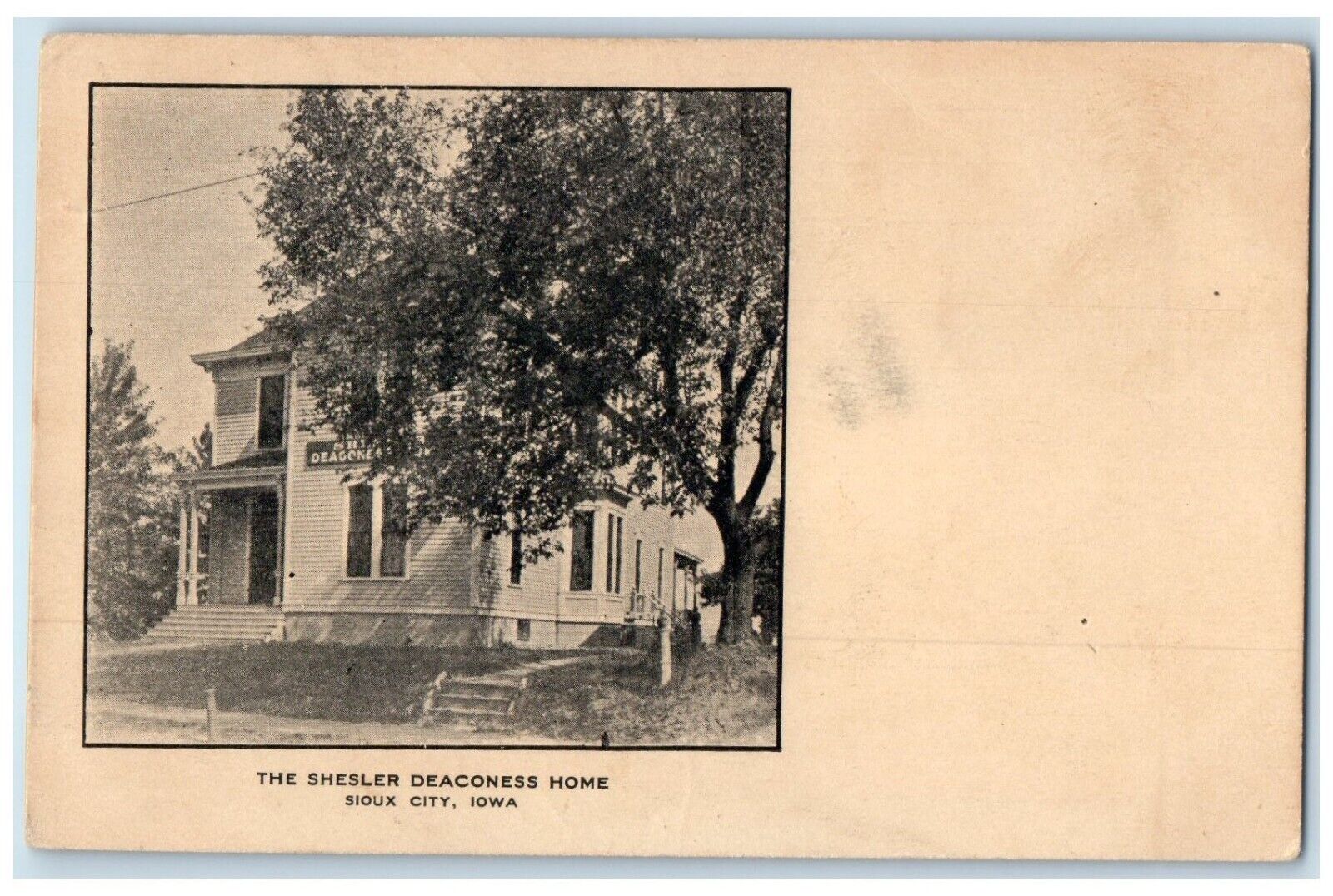 1909 The Shesler Deaconess Home House Sioux City Iowa IA Newcastle NE Postcard