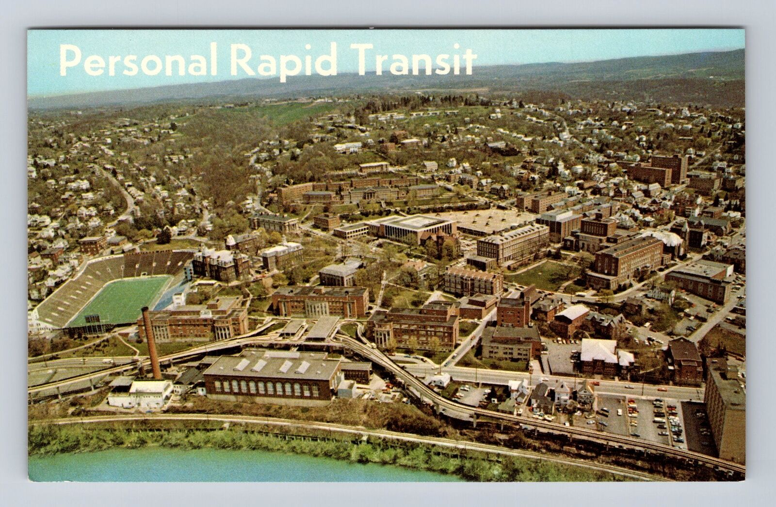Morgantown WV-West Virginia, Personal Rapid Transit System, Vintage Postcard