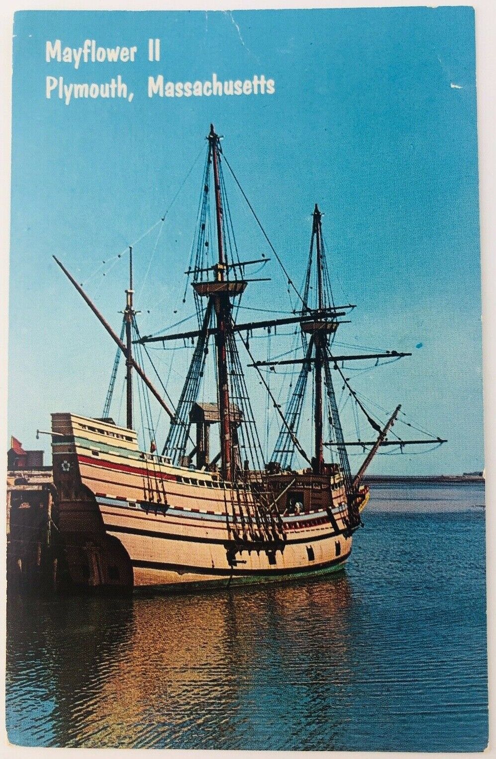 Vintage Plymouth Massachusetts MA Mayflower II Replica of Original 1964
