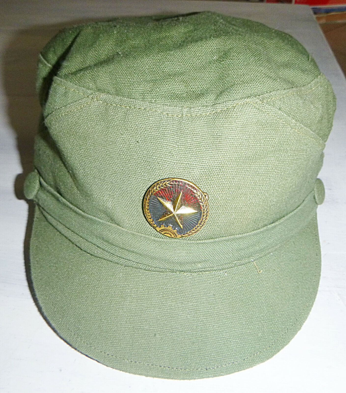 Rare VC HAT - CAP n BADGE- 1960's - Viet Cong - Large Size 59 - NLF, Vietnam War