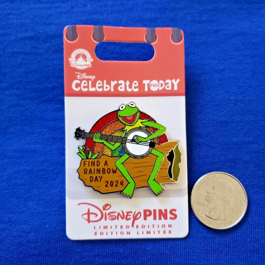 2024 Disney Parks Celebrate Today Find A Rainbow Day Kermit The Frog LE Pin