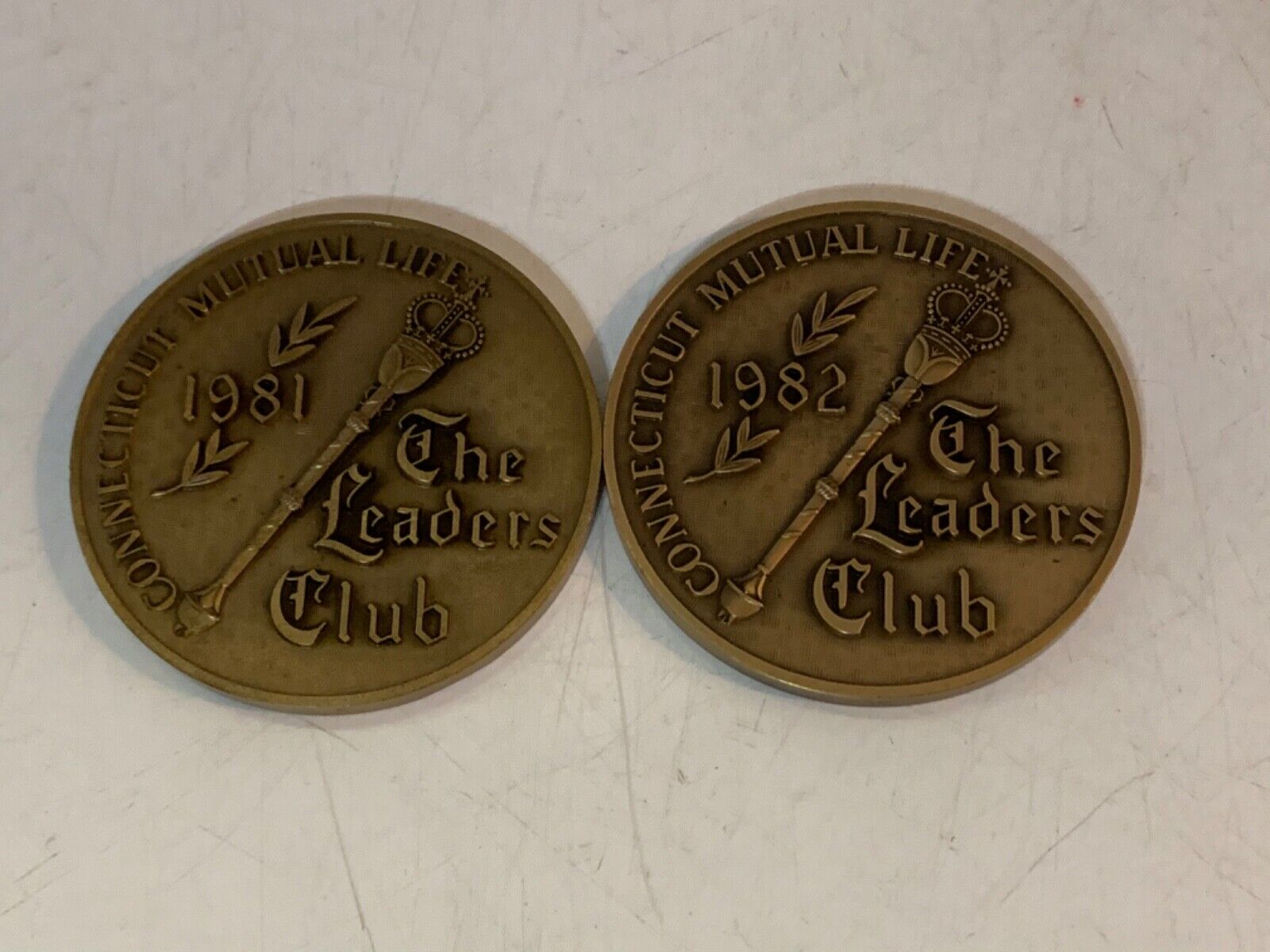 Vintage Connecticut Mutal Life “The Leaders Club”1981 and 1982 Medallions