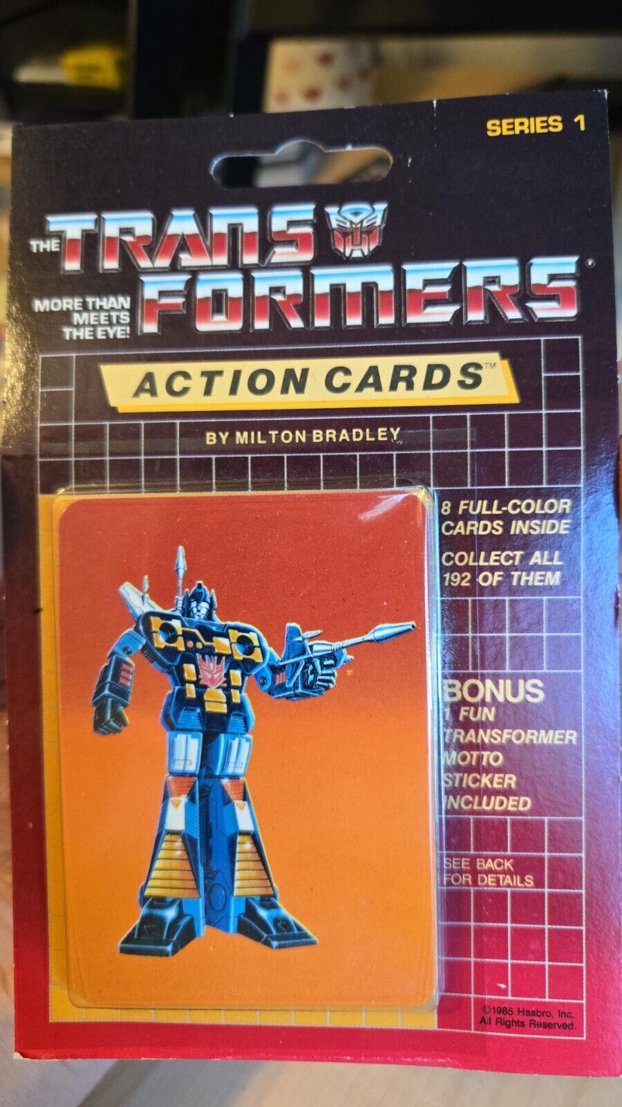 1985 Hasbro Transformers Action Cards Sealed Pack - Frenzy on top