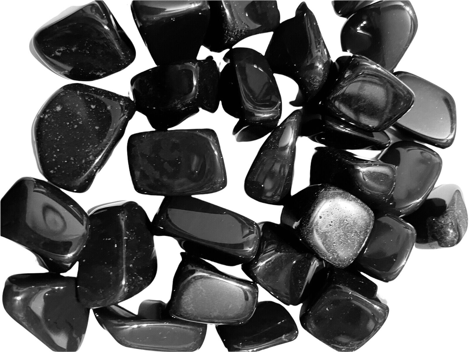 3X Black Onyx Premium Tumbled Stones 25-30mm Reiki Healing Crystals Memory Focus