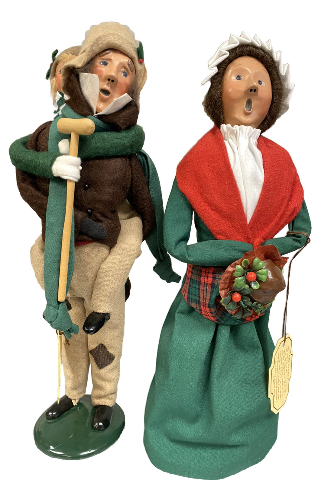 BYERS CHOICE 1990 First Edition Bob and MRS. Cratchit & Tiny Tim Figure SIGNED