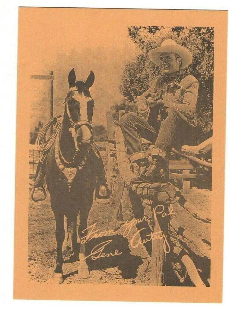 GENE AUTRY + CHAMP Champion HORSE old Photo Card WESTERN Cowboy ACTOR Singer