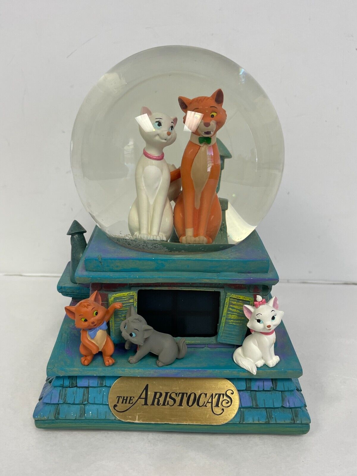 Aristocats 40th Anniversary Snow Globe RARE Vtg Music Box & Lights TESTED WORKS