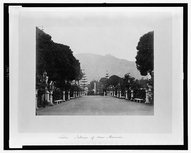 Photo:New Alameda,Garden along the promenade,Lima,Peru,1868