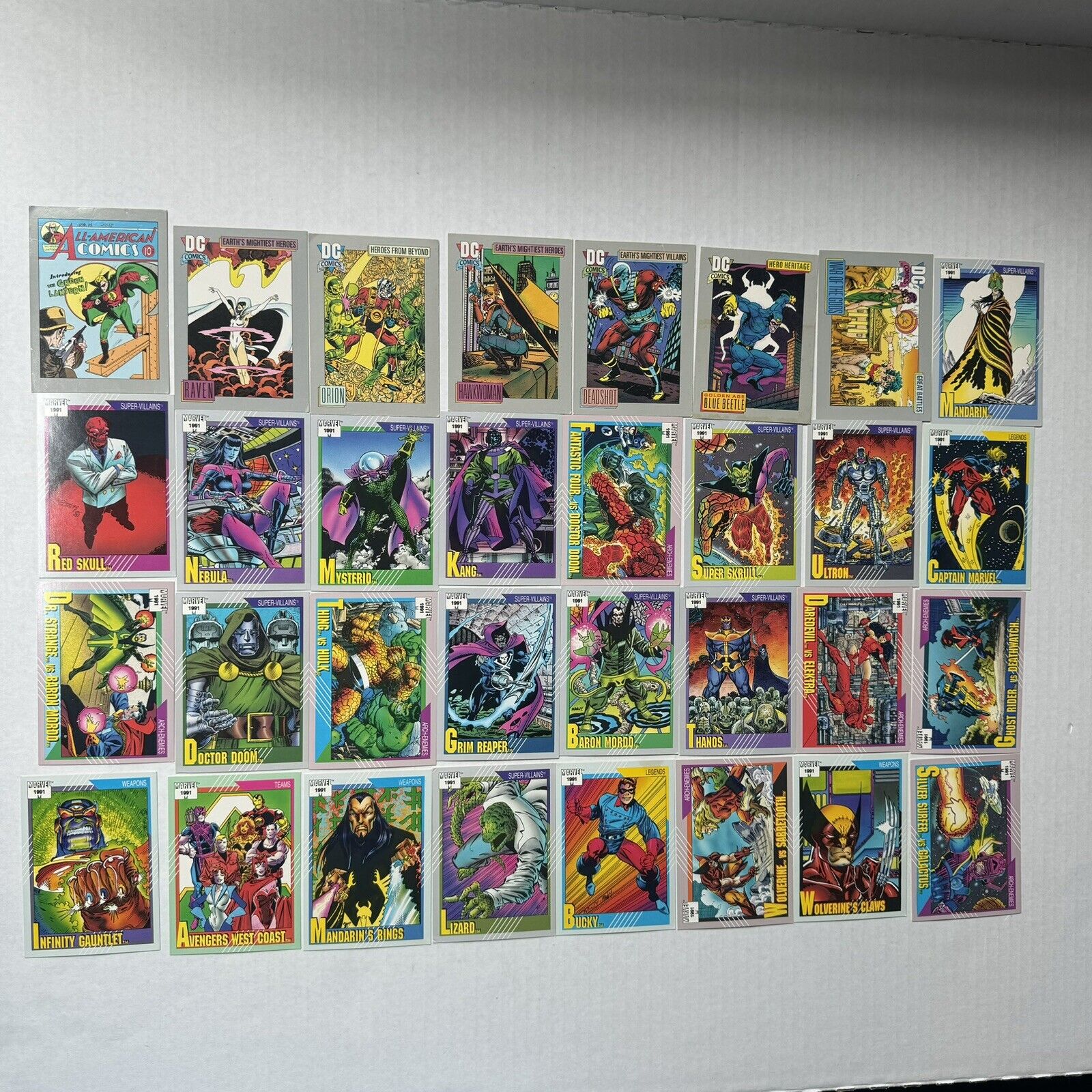 Vintage 1991 Marvel Universe Series 1 & 2 SUPER HEROES Trading Cards Lot of 125