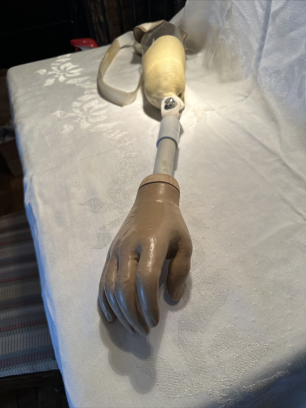 Right Hand Attached To Pole Arm-Beige-Prosthetic Hand/arm Combo