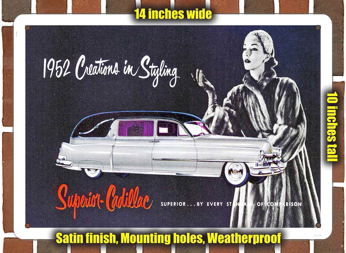 Metal Sign - 1952 Superior-Cadillac Hearse- 10x14 inches