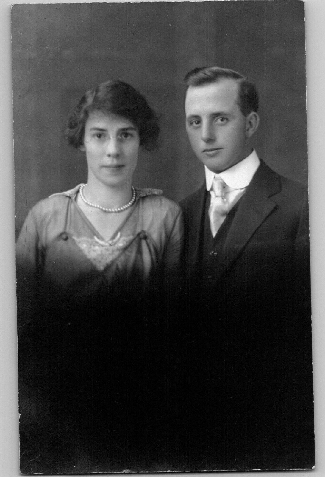 C1910-30 RPPC Postcard Husband & Wife Studio Portrait Formal Ovid MI