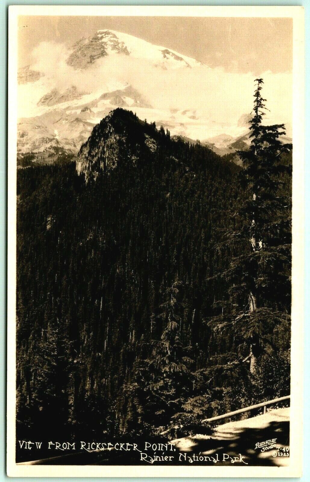 RPPC Mount Rainier National Park View From Ricksecker Point Ranapar Postcard H10