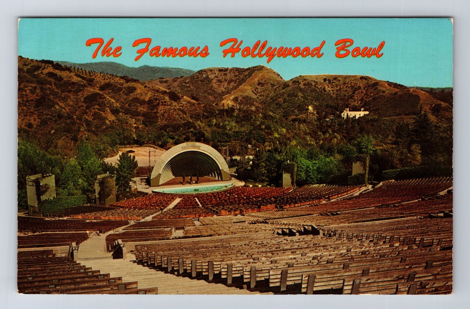 Hollywood CA-California, Famous Hollywood Bowl, Antique, Vintage Postcard