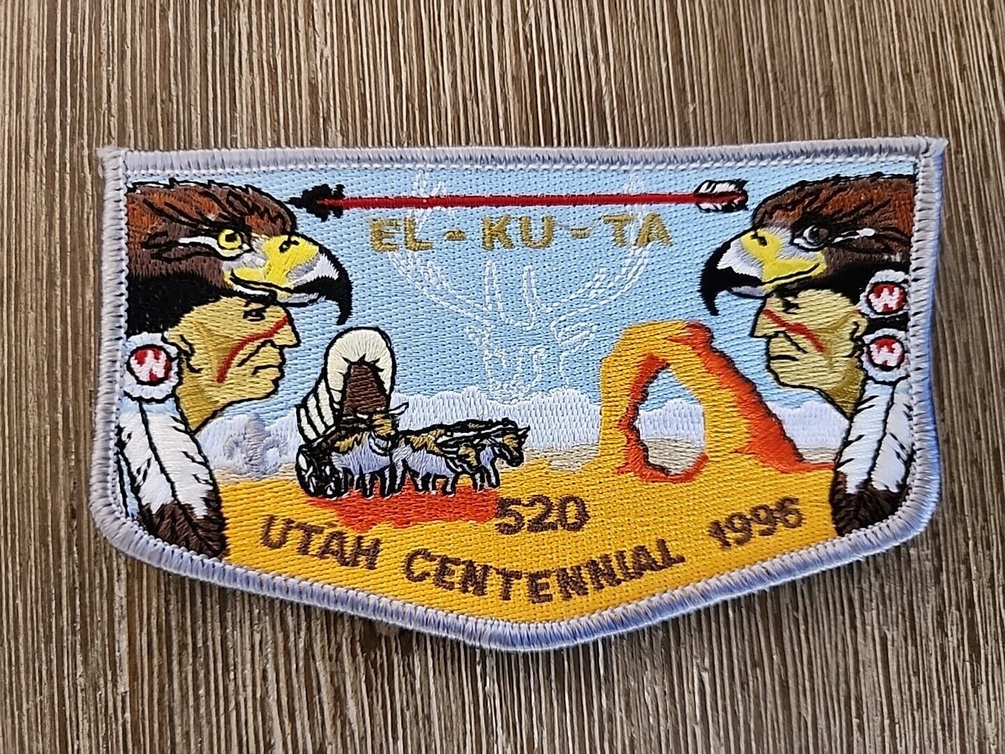OA El Ku Ta Lodge 520 Centennial Silver Mylar 1996 Flap Great Salt Lake Council