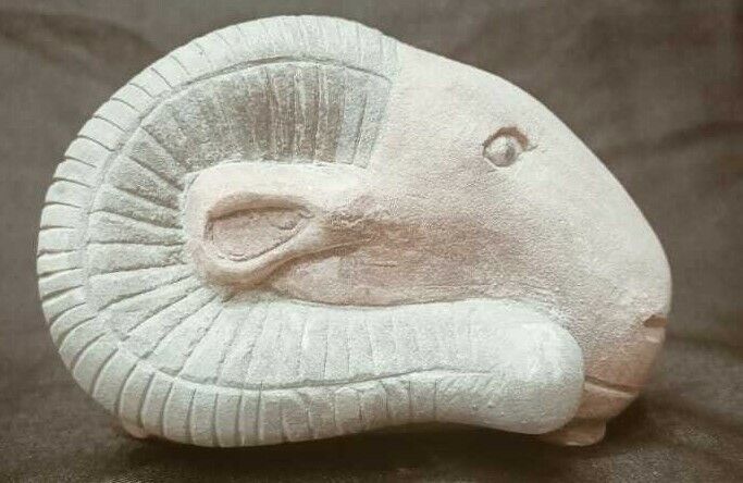 Ancient Egyptian Antiques Limestone Head Of Nile Source God Khnum Egyptian BC