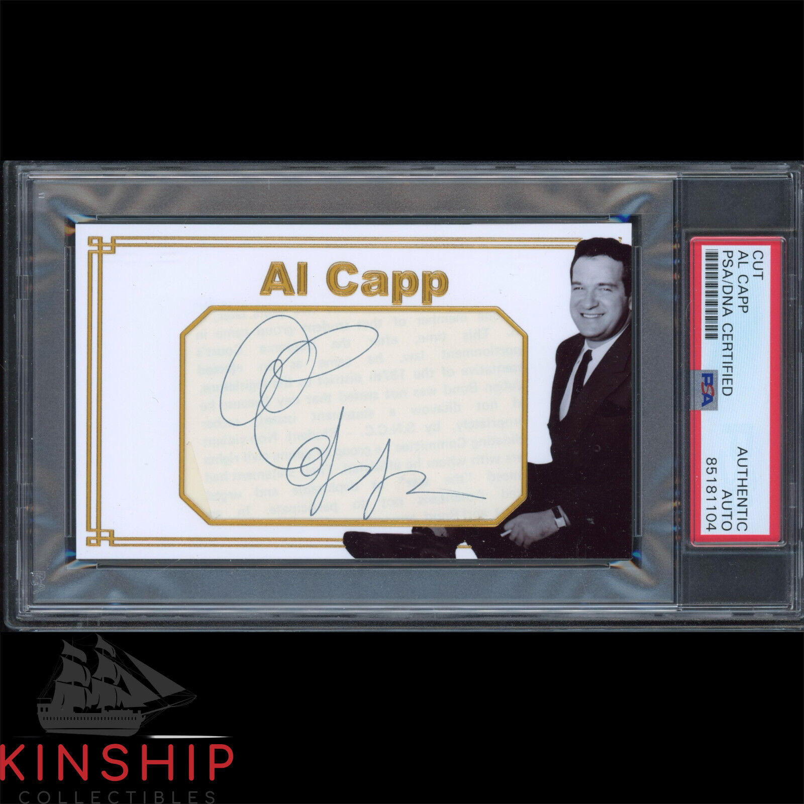 Al Capp signed Cut 3x5 Custom Card PSA DNA Slabbed Auto C2722