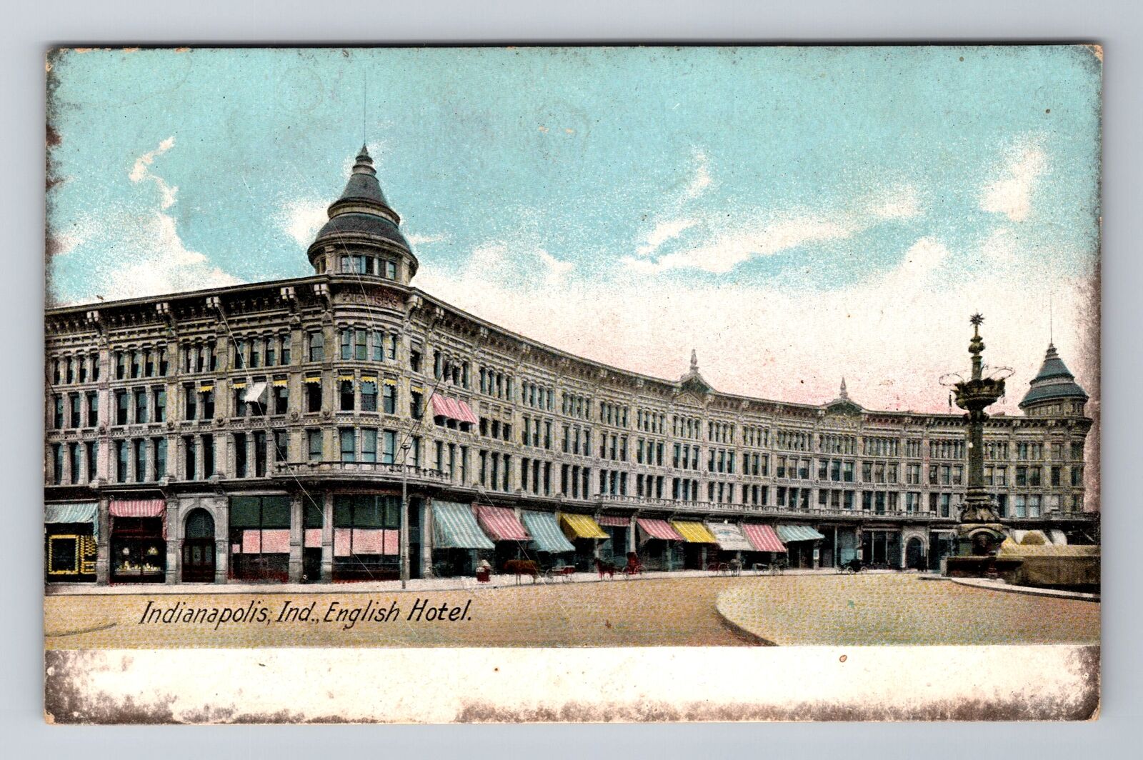 Indianapolis IN- Indiana, English Hotel, Advertisement Souvenir Vintage Postcard