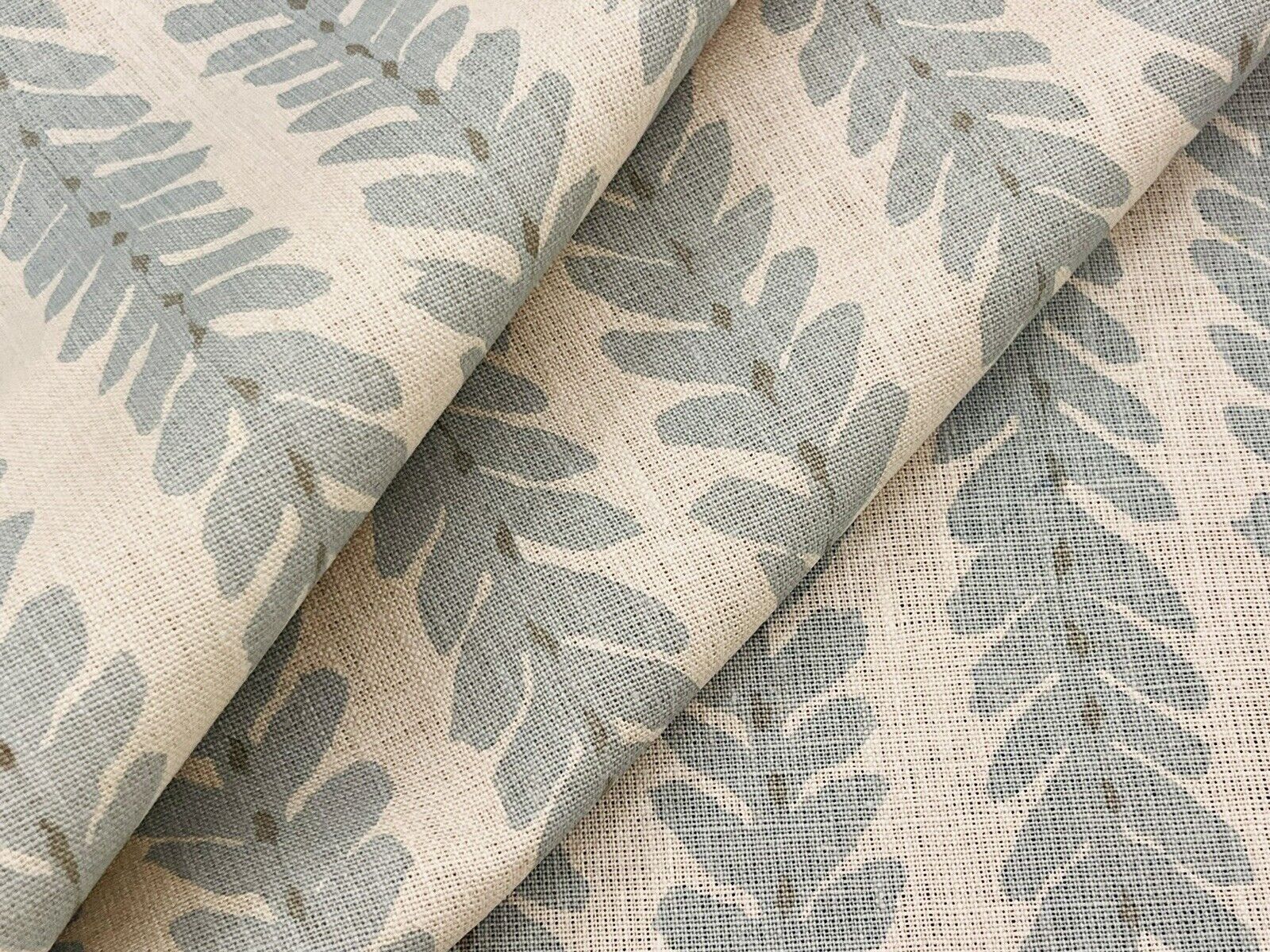 Schumacher Veere Grenney Striped Linen Print Fabric- Woodperry / Blue 0.65 yds