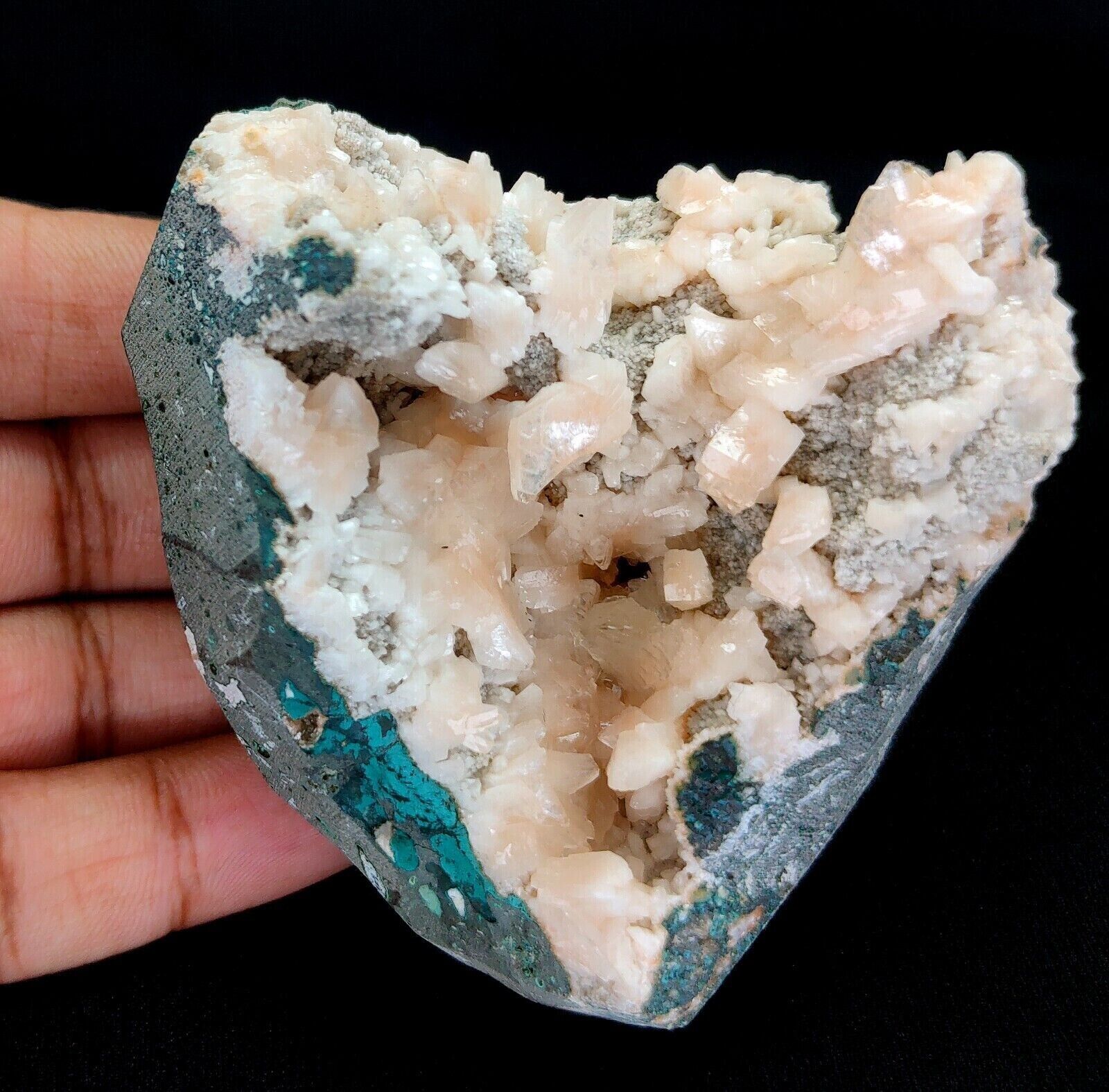210g Natural Heulandite on Base Matrix Crystal Mineral Specimen - India