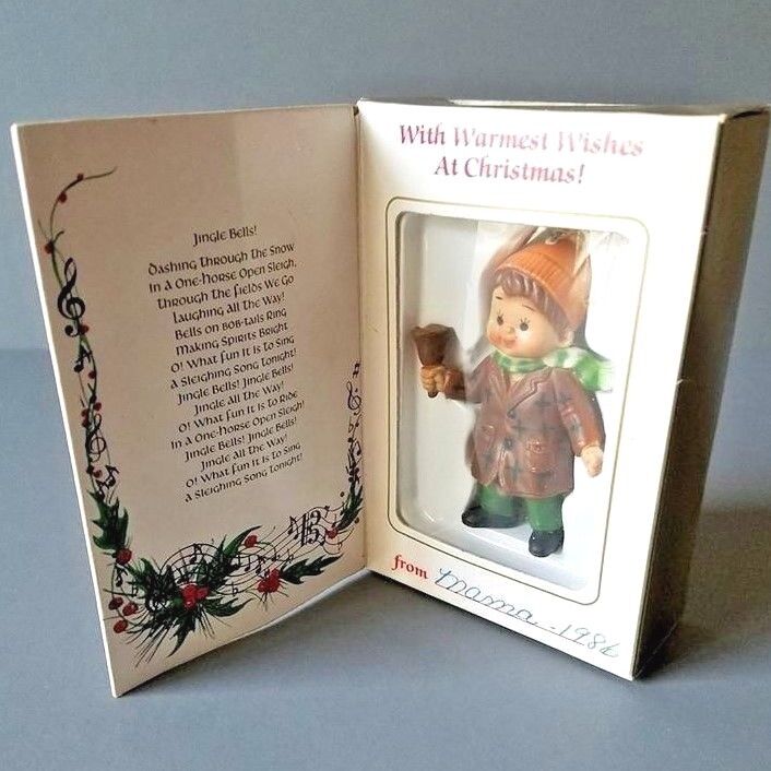1985 BRADFORD Jingle Bells Song Box with a Collectible Novelty Ornament
