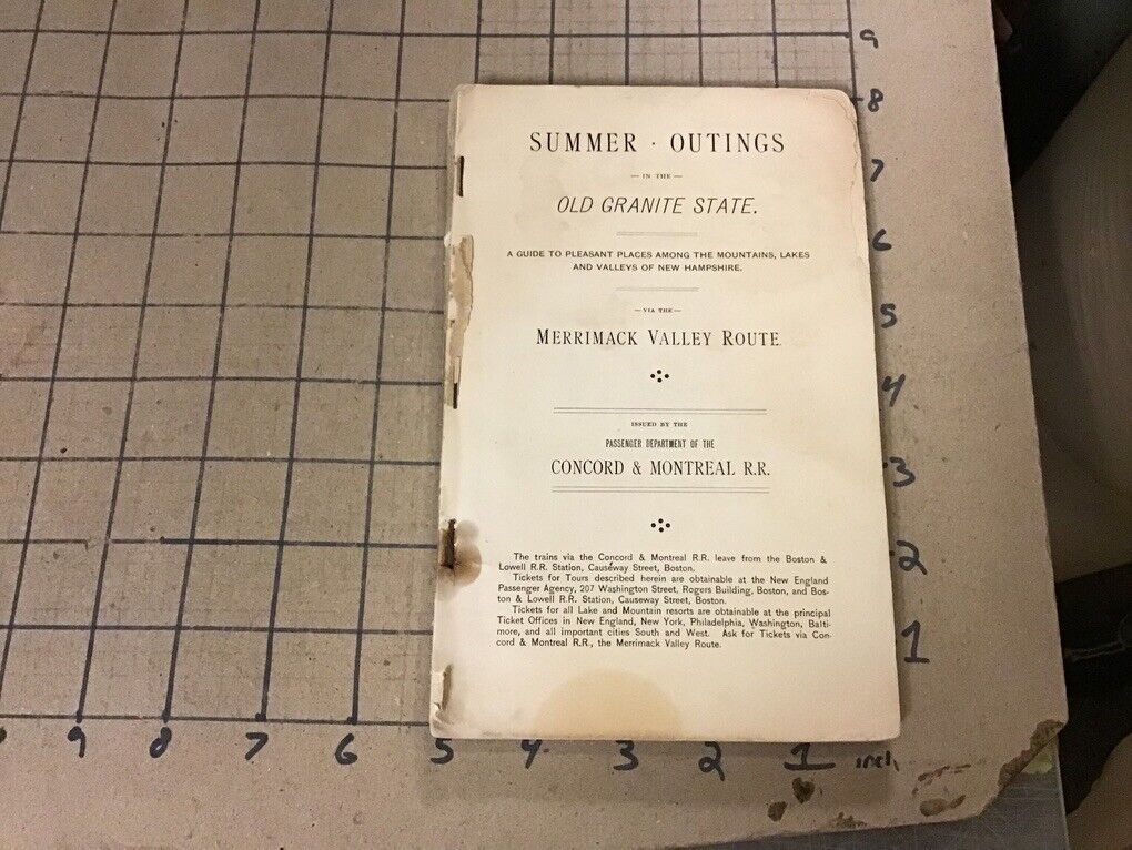 original 1891 Summer Outings in the OLD GRANITE STATE concord Montreal RR w MAPS