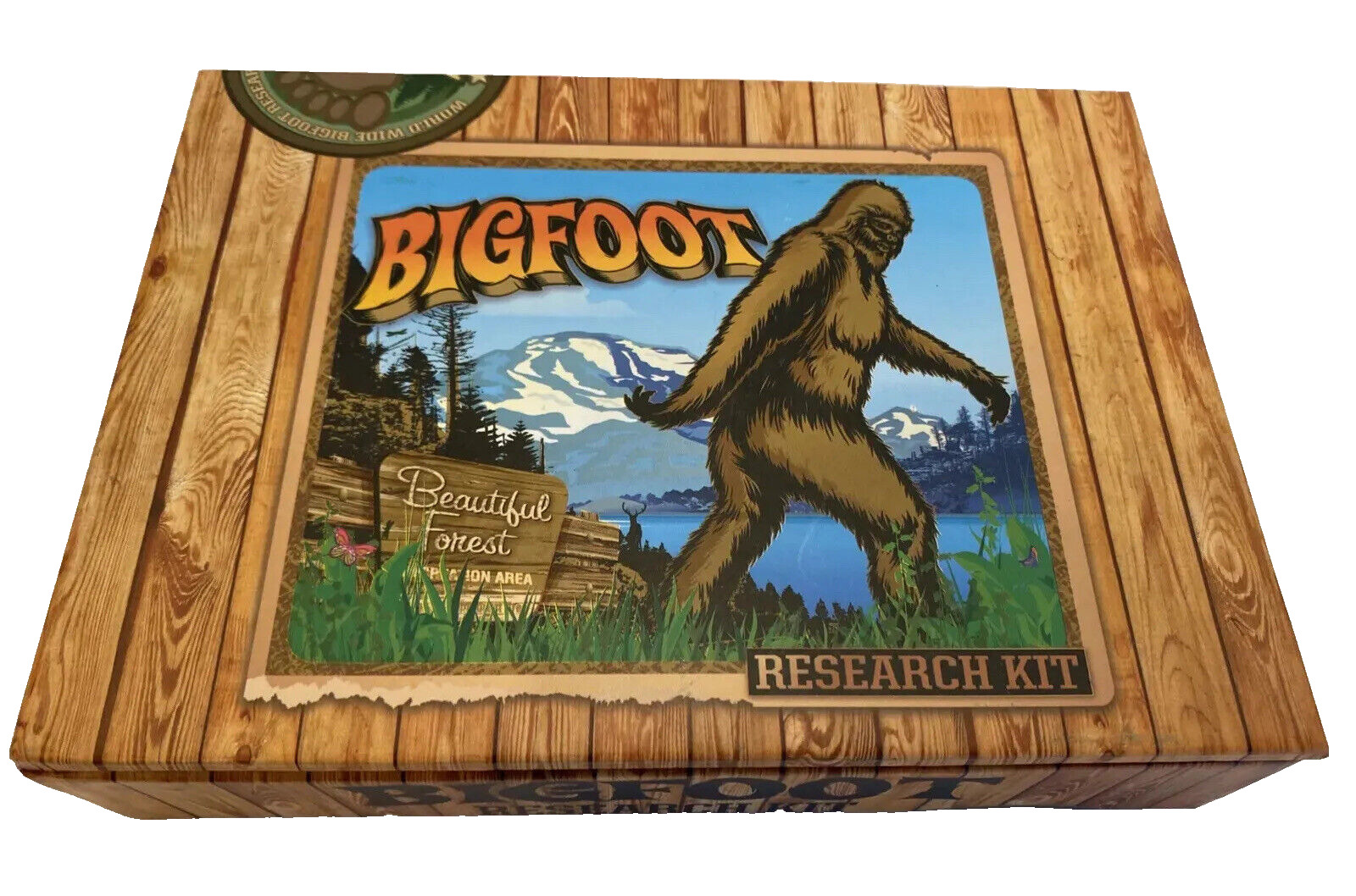 Bigfoot Research Kit in a box Journal, stickers, Map, ID Card- Magnifier &Marker
