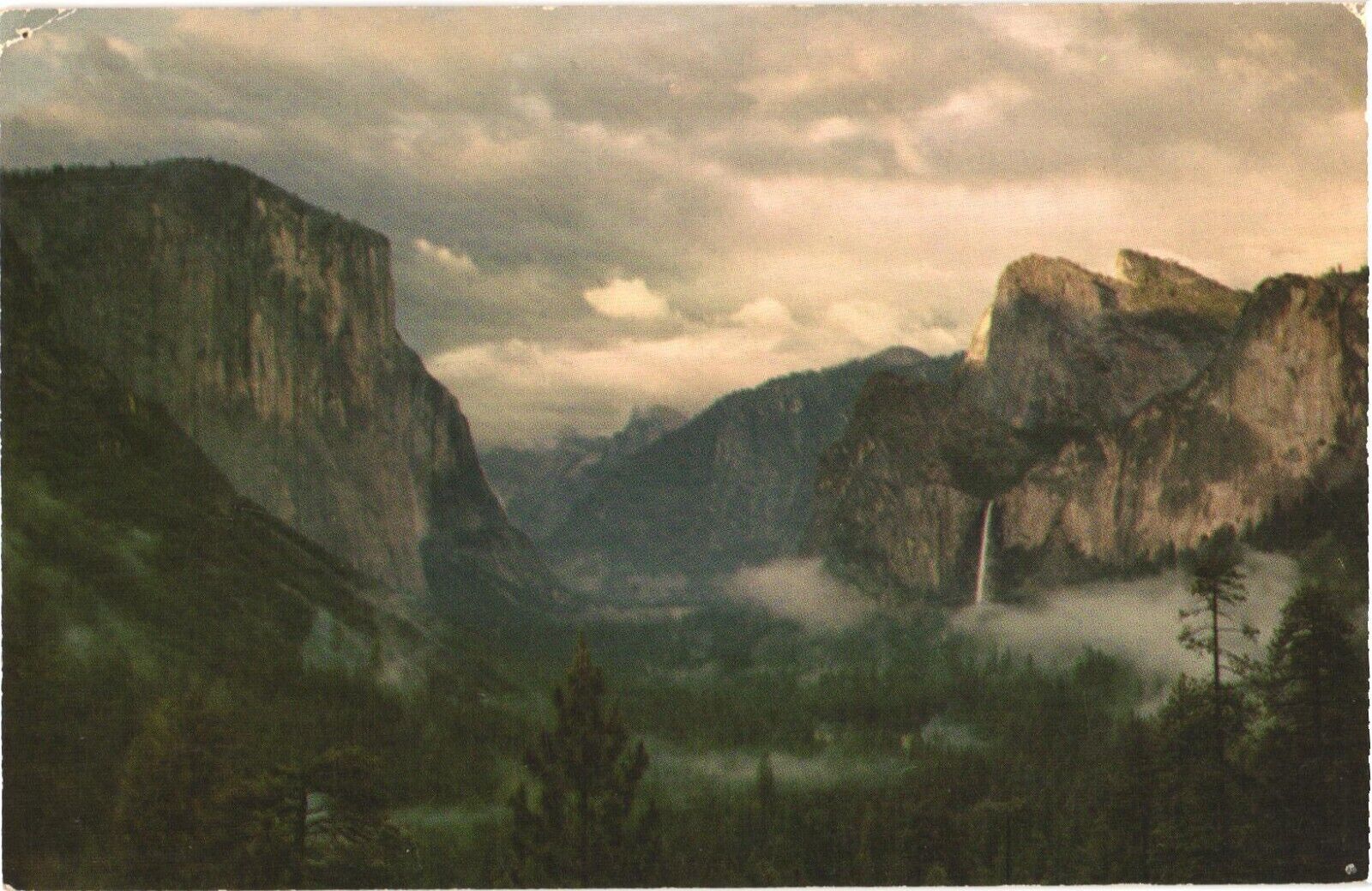 Breath-taking View of Yosemite Valley From Wawona Tunnel, Storm Postcard