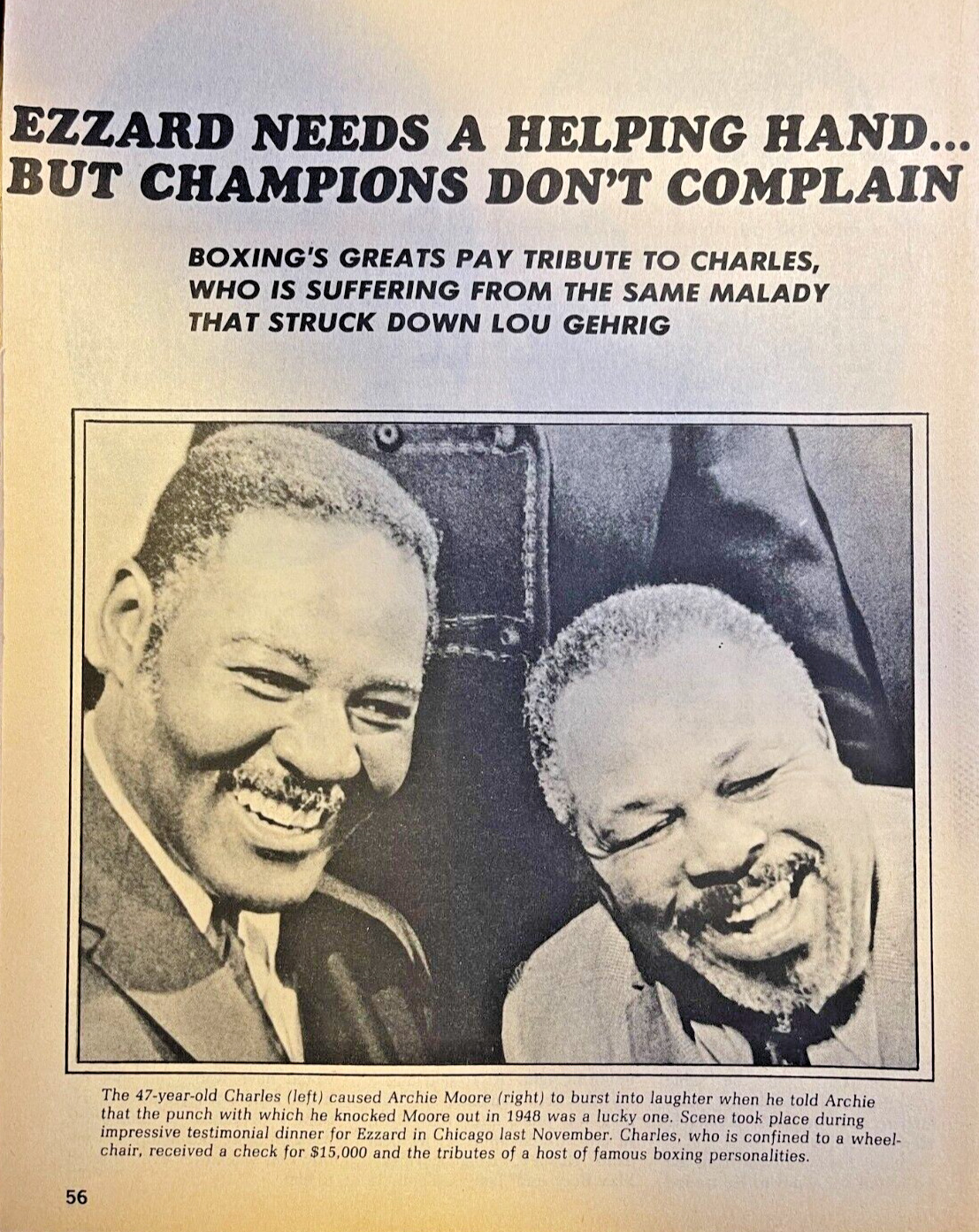 1969 Boxer Ezzard Charles Suffering From Lou Gehrig Disease