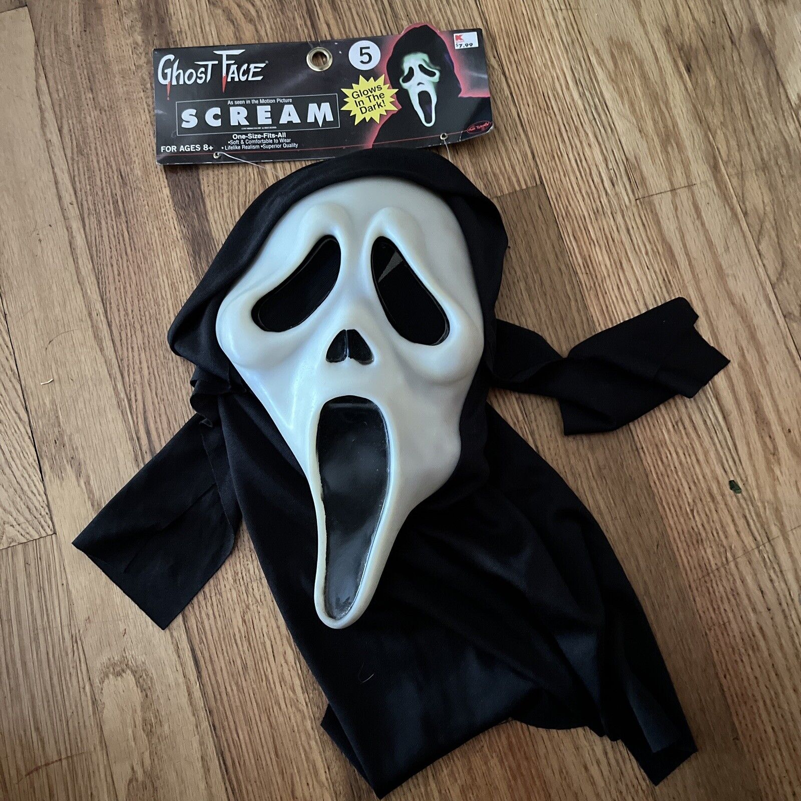 NEW 1997 Scream Ghost Face Mask Glow In The Dark Easter Unlimited Fun World NWT