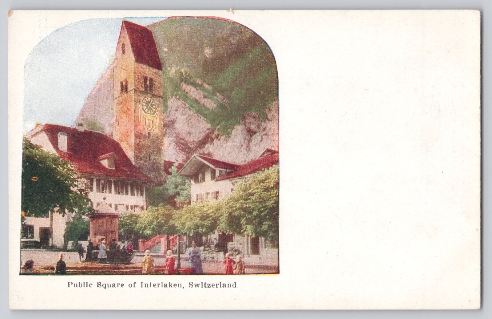 Postcard  Public Square of Interlaken Switzerland JF1.104