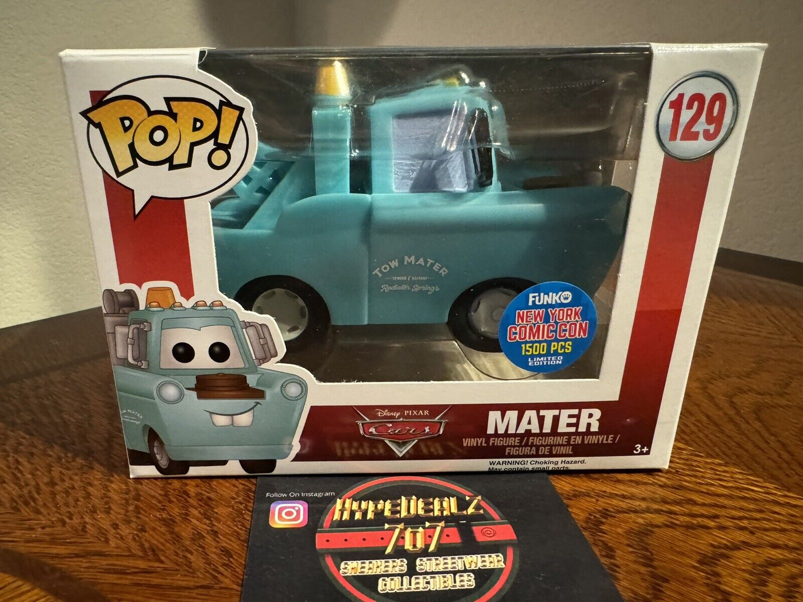 NEW NYCC 2015 LE Funko POP 129 Mater Disney Pixar Cars 1500 Pcs Dinoco Tow Blue