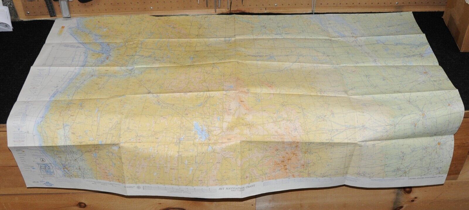 1959 US Northwest Jet Navigation Map Flight Chart Mlps San Francisco Seattle