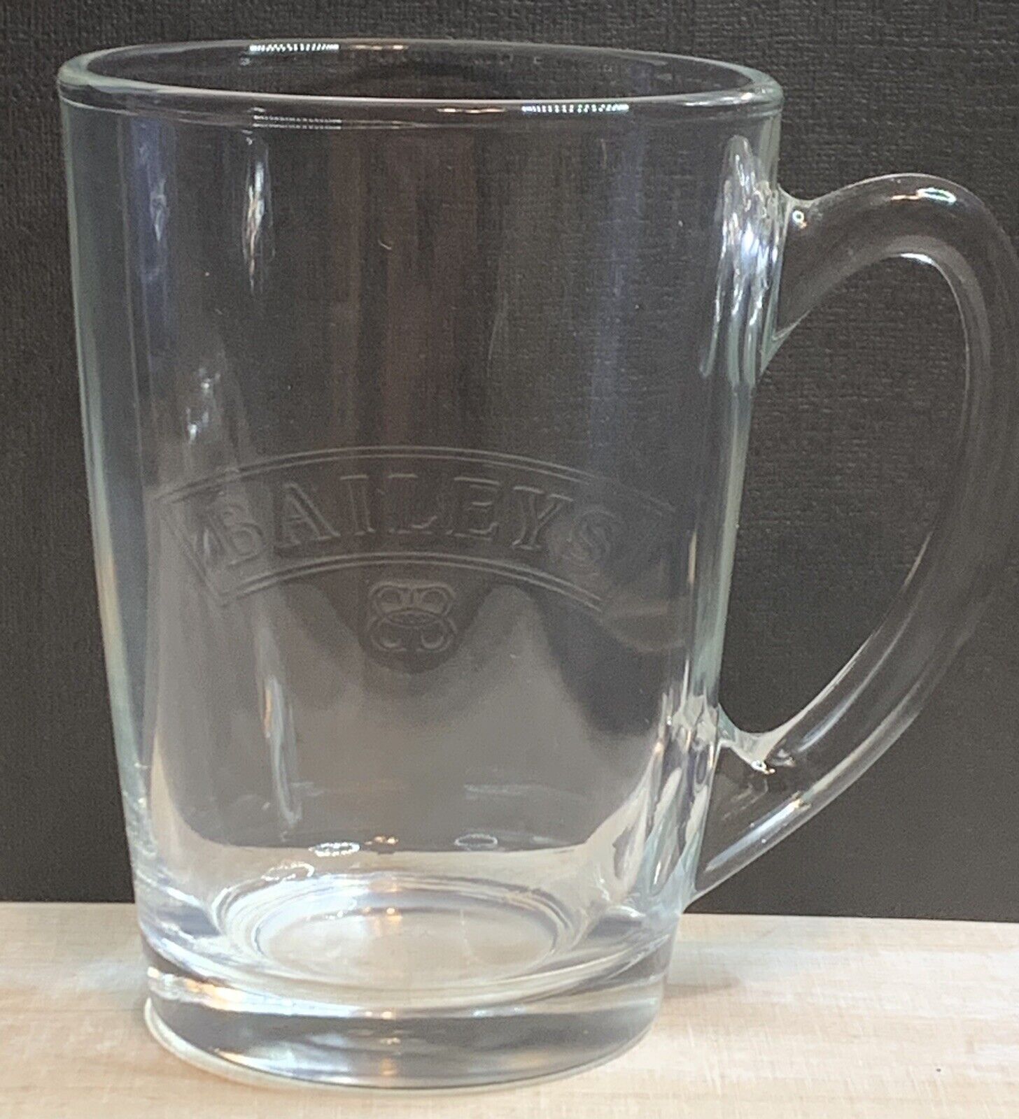 Baileys Irish Cream Glass Clear Coffee Mug 4.5” Tall Collectible NEW￼