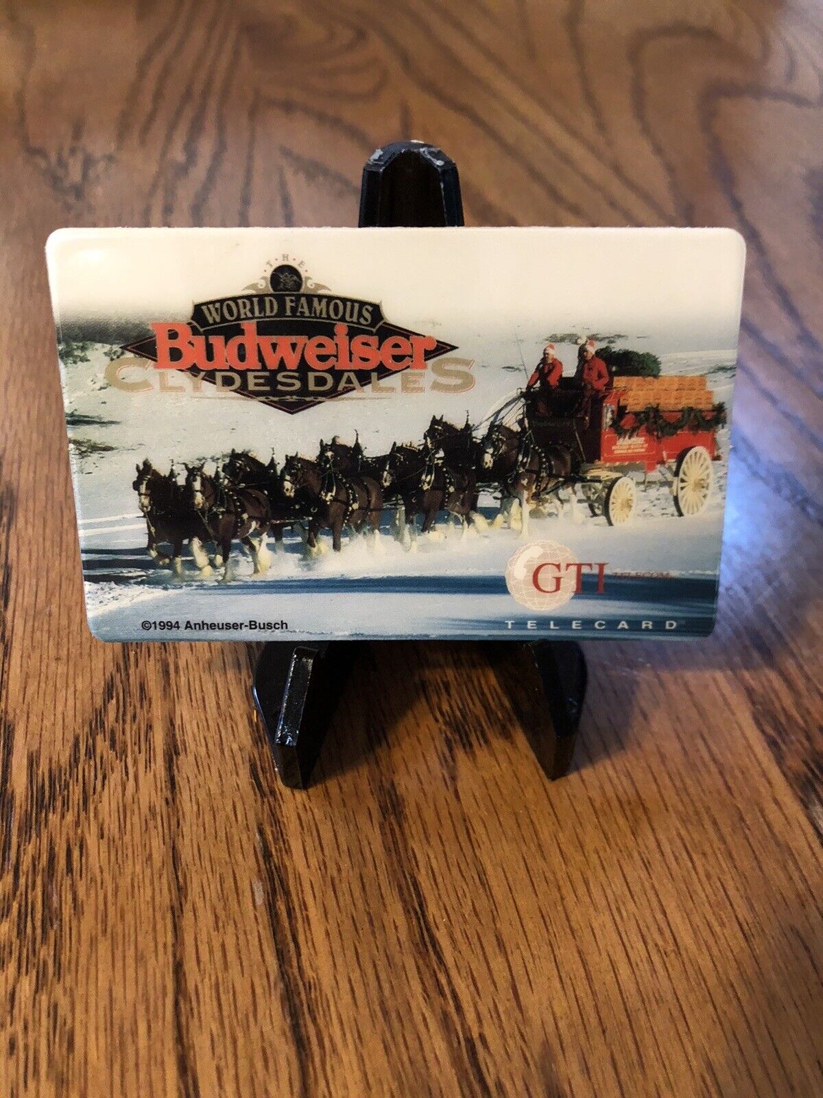 GTI Telecom Telecard Phone Budweiser SAMPLE CARD World Famous Clydesdales
