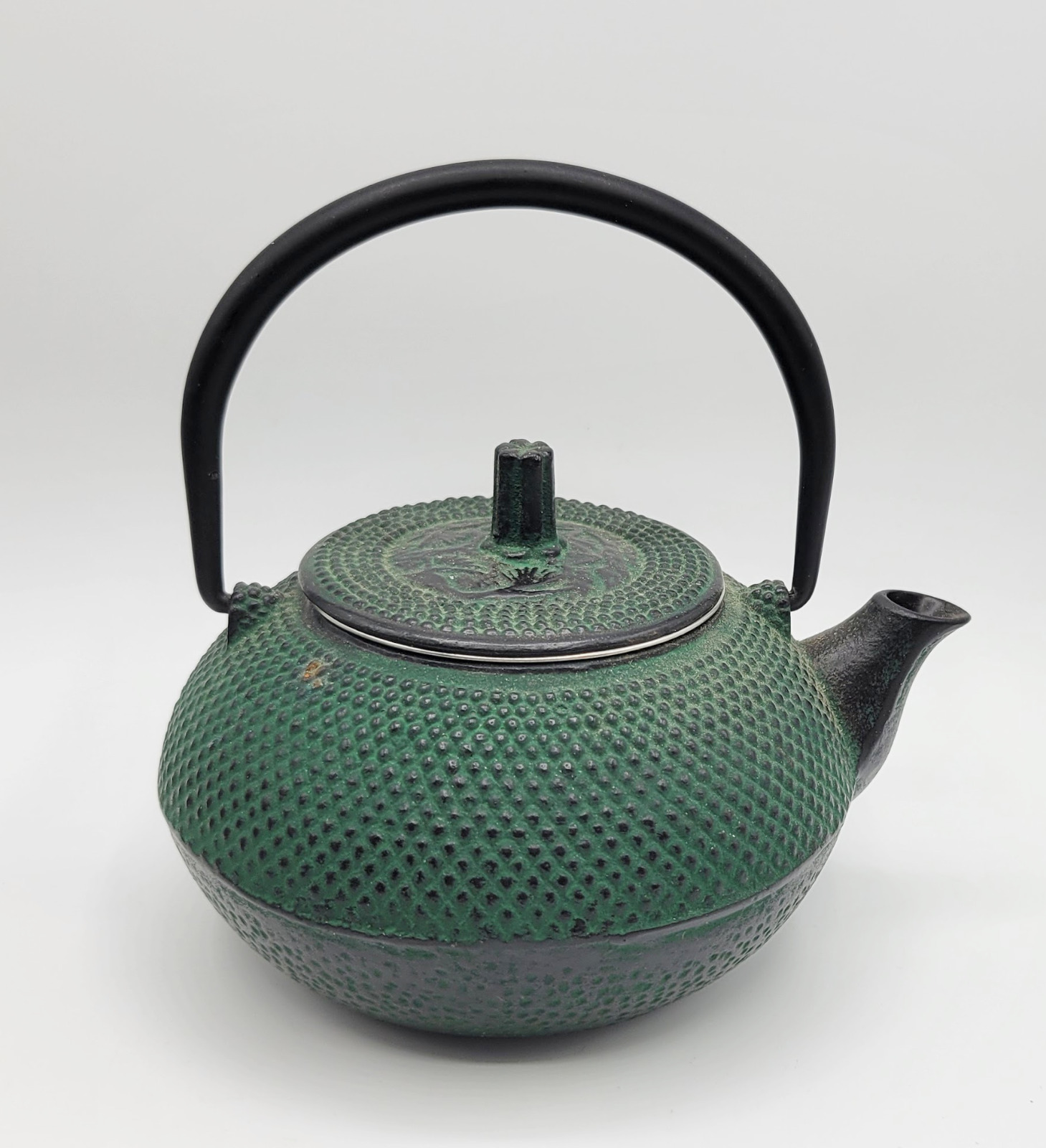 New Kafuh Green Cast Iron Japanese Hobnail Patterned Tea Kettle Pot With Infuser