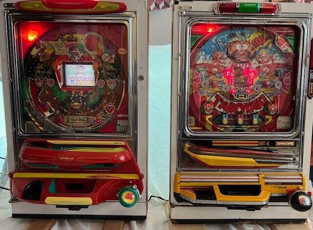 Pair of 1990s Pachinko (Japanese pinball) Machines From Pachinko Parlor