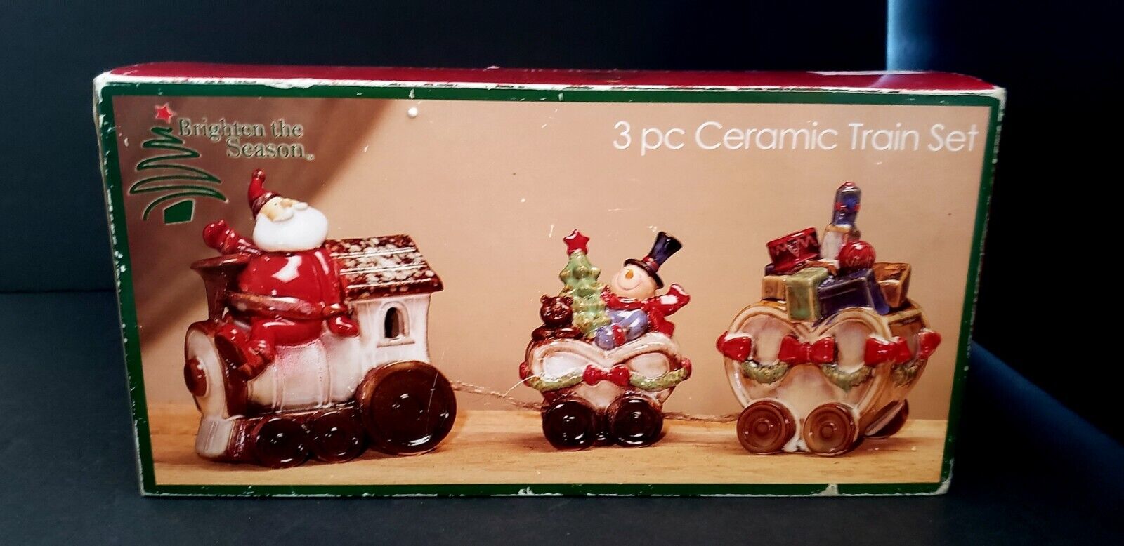 3 Piece Bealls Ceramic Christmas Train 