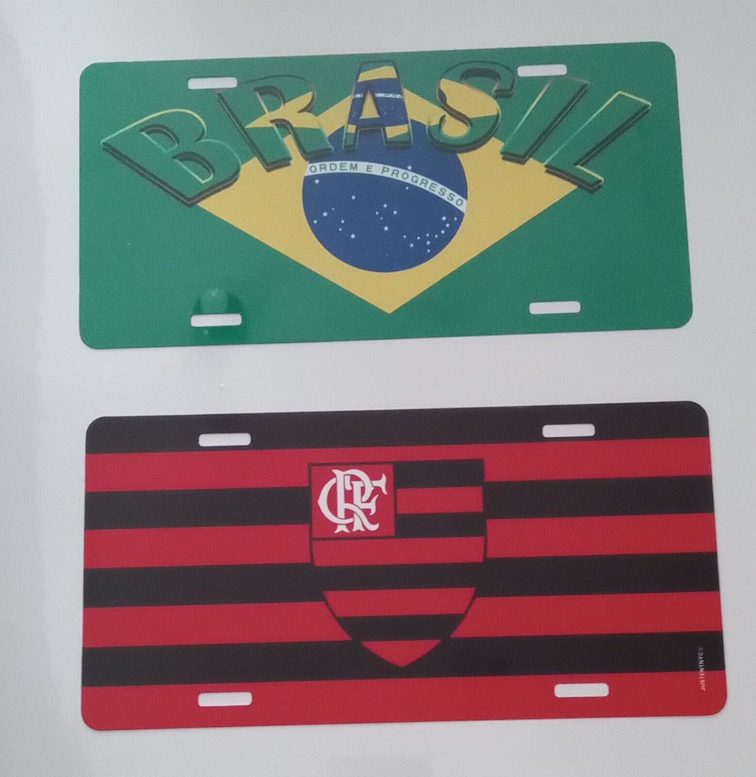 2 BRAZIL GIFTS: 1 BRAZIL  LICENSE PLATE + 1 FLAMENGO LICENSE PLATE $30